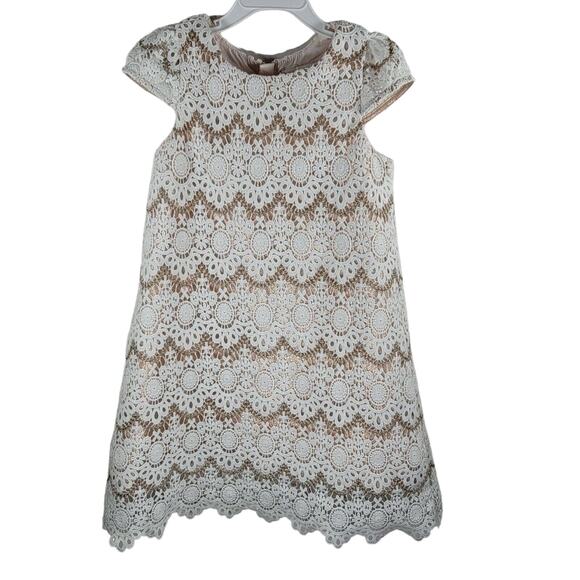 Girls Special Occasion Dress Size 6 Camilla Lace Rose Gold Flower Girl Formal - Picture 1 of 9